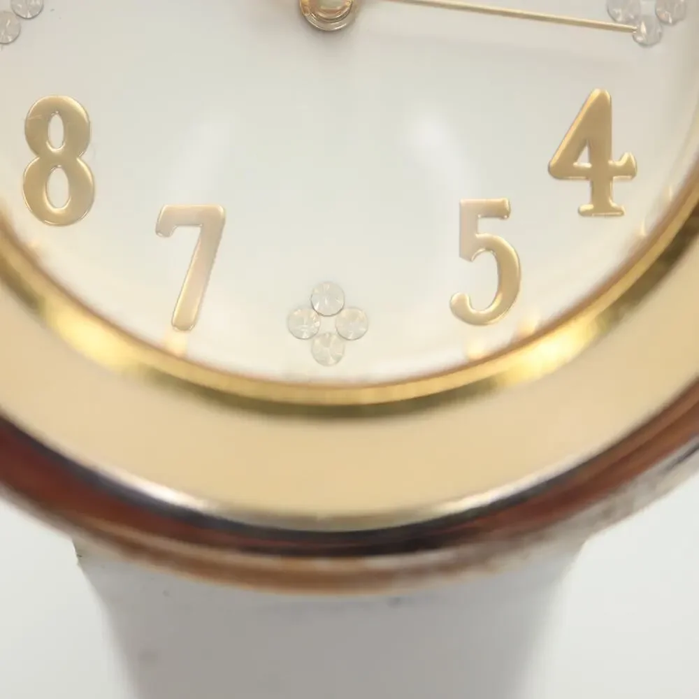 Joan Rivers Classic Womens Watch 41mm Cream Bezel White Leather w New Battery
